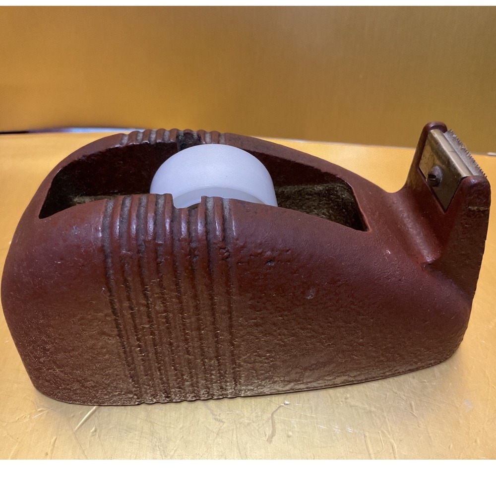 Vintage Art Deco Scotch Cast Iron Tape Dispenser Brown 3M Minnesota Mining Mfg